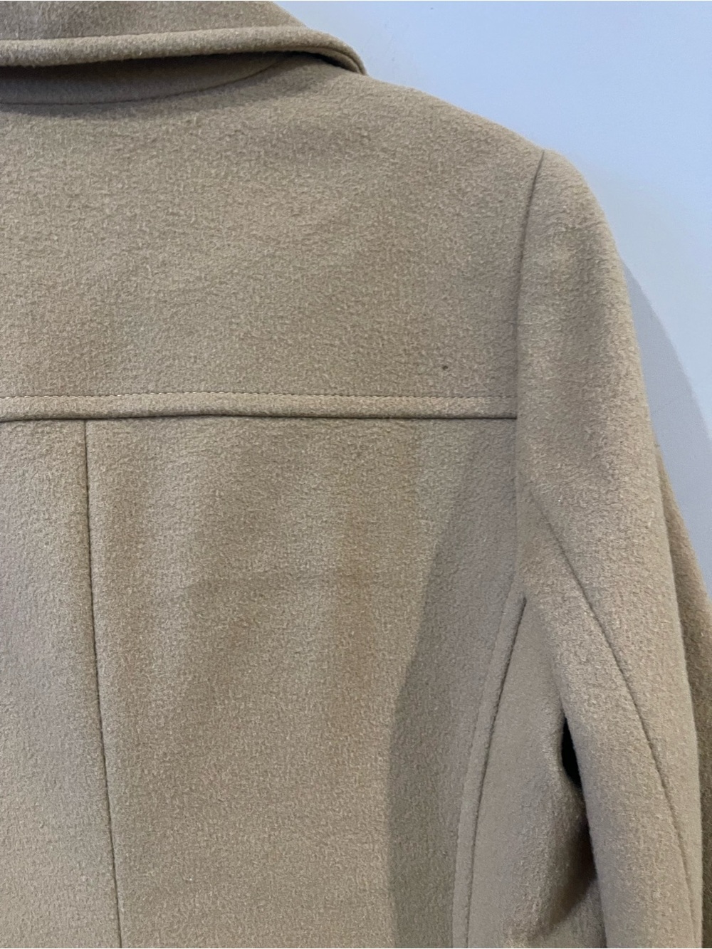 Michael Kors Camel Long Notch-Collar Wool Coat - Picture 7 of 10